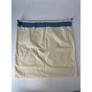 TORY BURCH CREAM DRAW STRING DUST BAG WITH BLUE TRIM